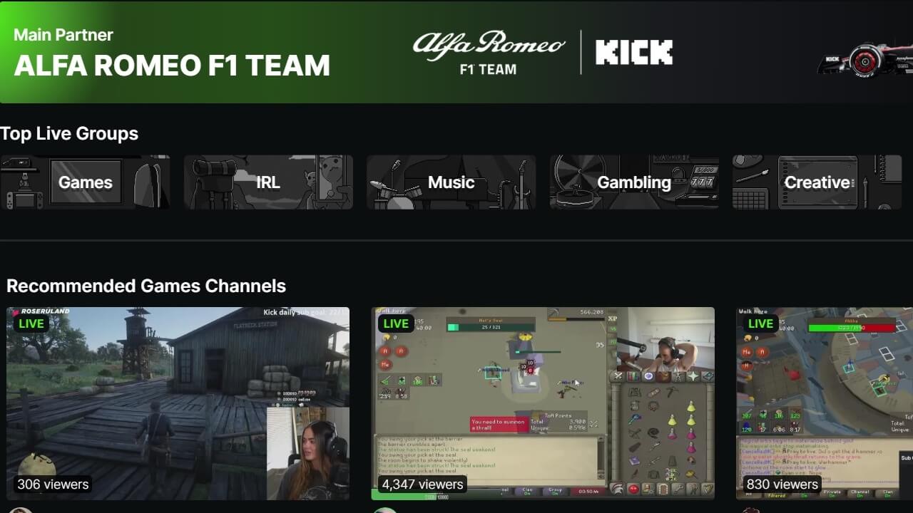 Kick Implements Toggle for Gambling and Explicit Content